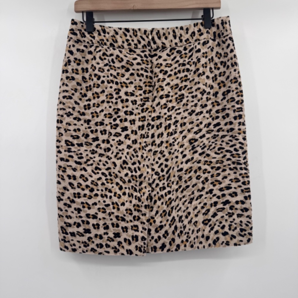 Banana Republic Skirt Women 8 Beige Animal Print Office Pencil Mob Wife Career - Picture 2 of 11